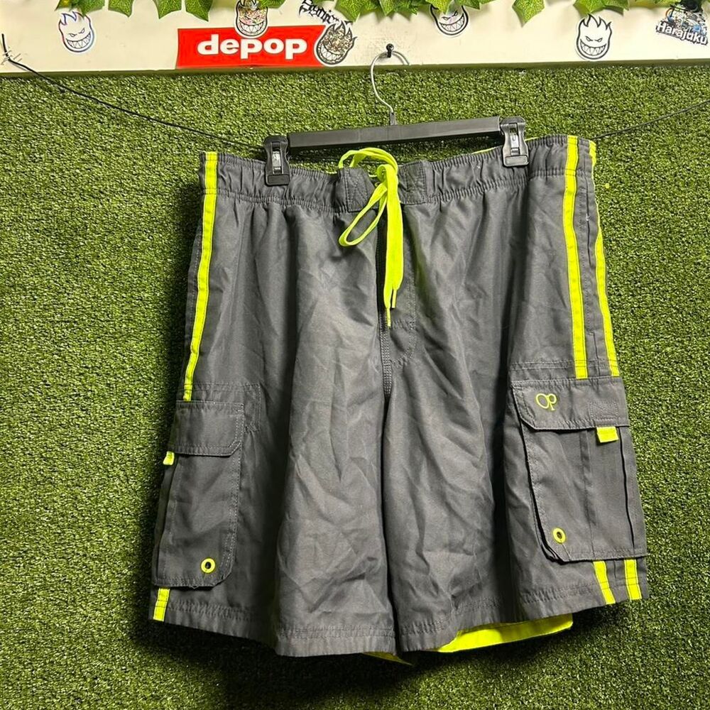 Ocean-pacific Men's Grey and Black Shorts